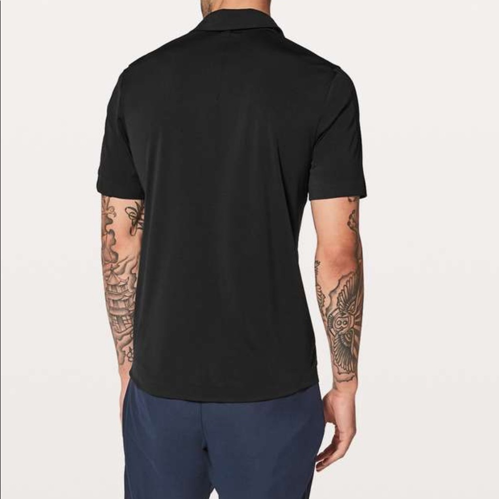 SOLD❗️LULULEMON Mens Black Polo Workout Shirt - Picture 4 of 8